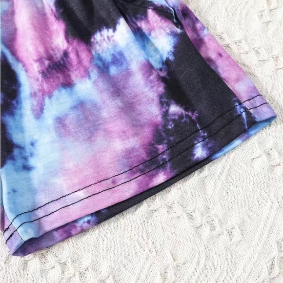 Girls Tye-Dye T-Shirt and Short Set for Summer Time Fun and Parties - Picture 7 of 7